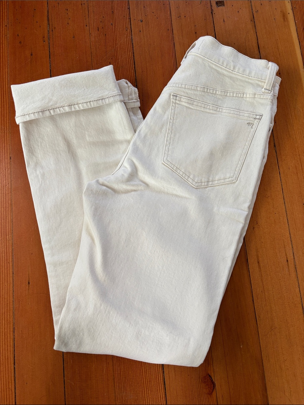 Madewell Cream/Off-White Straight Leg Jeans NWOT